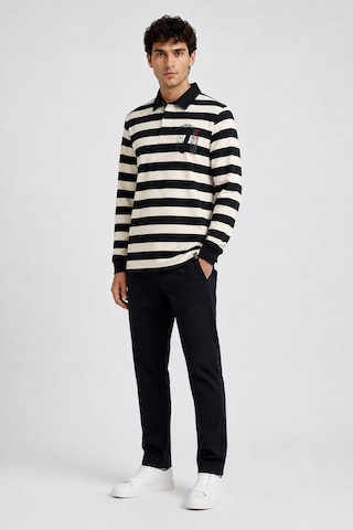 Alexandergardi Çizgili Polo Yaka Sweatshirt Siyah