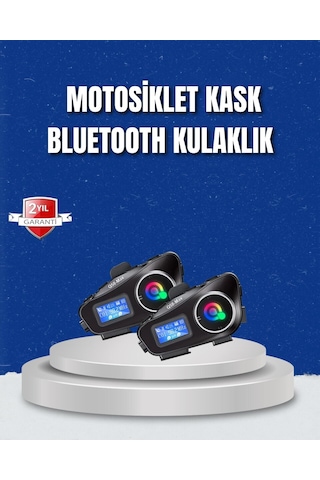 Northcity Lcd Ekranlı Bluetooth Kask Kulaklığı Fm Radyo Ve Sd Kart Girişli - 500m İnterkom Ve Gürültü Önleyici