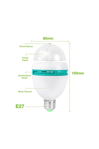 Kenstar 3W Disko Efektli E27 Led Ampul Rgb Çok Renkli