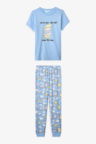 Penti Mavi Kız Çocuk Pillow Pamuklu Pijama Takımı