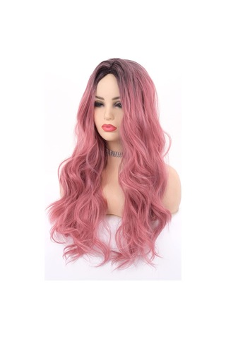 Pembe Tonlarında Kahverengi Kadın Peruk