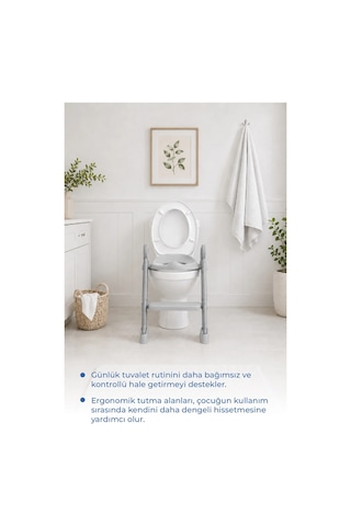 Babyjem Basamaklı Katlanır Klozet Adaptörü Soft Gri