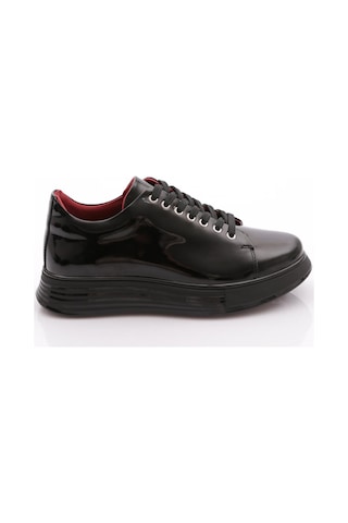 Dgn 15275-ss Erkek Bağcıklı Casual Sneakers Ayakkabı Siyah Rugan