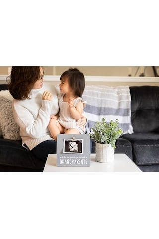Pearhead Sonogram Fotoğraf Çerçevesi Büyükanne Ve Büyükbaba İçin Bebek Hatıra Resim Çerçevesi, Hamilelik Duyurusu, Bebeğin İlk Noel Hediyeleri, Tatil Hediyeleri, Bebek Tatil Hediyeleri, Gri Açık Gri