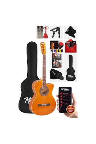 Midex Xc-120brw Kaliteli Akustik Gitar Gül Klavye Sap Ayarlı 4/4 Full Set