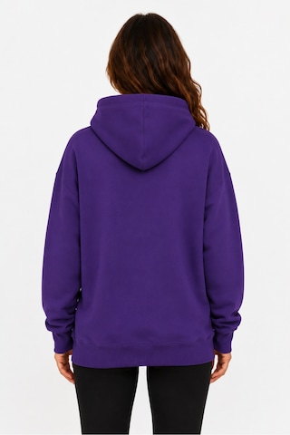 Herkesemoda Ördek Baskılı Kapüşonlu 2 İplik Şardonlu Sweatshirt Mor