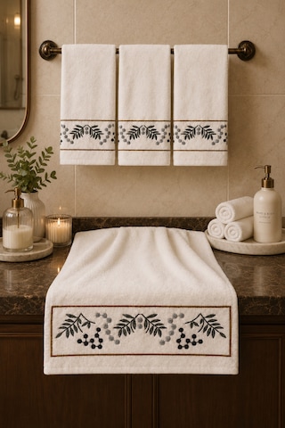 Punch Panc Nakışlı İşlemeli Hediyelik Çeyizlik Dekoratif %100 Pamuk Havlu- Havlu Seti 50x90 Cm 4 Adet Yaprak Gri Punch Panc Nakışlı İşlemeli Hediyelik Çeyizlik Dekoratif %100 Pamuk Havlu- Havlu Seti 50x90 Cm 4 Adet Yaprak Gri