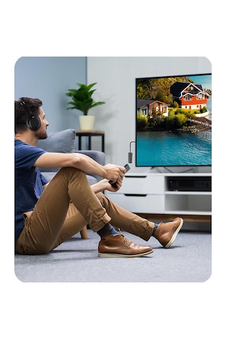 M06 Yaka Klipsli Bluetooth 5.3 Ses Alıcı Ve Verici Adaptör Transmitter Receiver Lcd Dijital Ekranlı & Micro Kart Destekli Tv Pc Araç 3.5mm Aux Rca Kablo