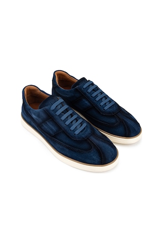 Tamer Tanca Erkek Hakiki Deri Lacivert Süet Sneakers & Spor Ayakkabı 1093 3072 Erk Ayk Y26 Lacı Suet