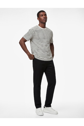 Koton Pamuklu Cepli Straight Fit Beli Bağcıklı Düğmeli Pantolon Siyah 6sam40018hw Siyah