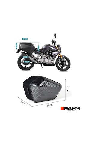 Bmw Motorrad R1250gs / Adv - R1300gs / Adv Sağ Ve Sol Yan Çantaları - 2 Adet 15 Lt - Karbon Siyah