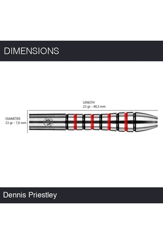 Winmau Dennis Priestley %90 Tungsten Çelik Uçlu Dart Oku