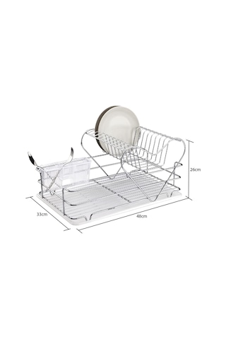 İki Katlı Metal Tabaklık - Bulaşıklık