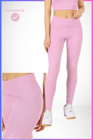 Missmaral Slim Fit Oslo Tayt Lila Yüksek Bel Toparlayıcı Spor Model Flatlock Dikiş Detaylı 1090 Lila