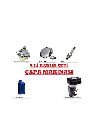 Dalaz, Kaan Cp 26s3 Çapa Makinası Uyumlu Bakım Seti 5'li Karbüratör,filtre,buji,1 Lt Yag