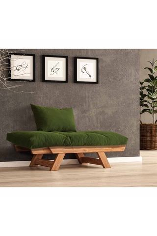 Woodesk Adalar Masif Tik-yeşil Renk Berjer Cpt8160-140 Yeşil
