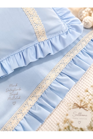 Sallhome Baby Textile Mavi Düşler Bebek Pike Takımı 4 Parça 90x120