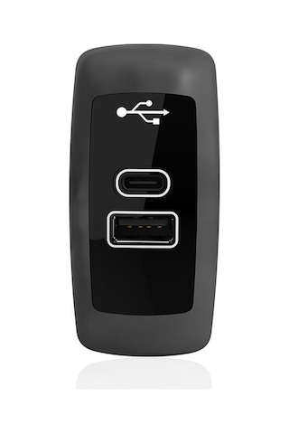 Sanel Usb Şarj Düz Tip Siyah Gövde Mavi Led 12v/24v Suc16b