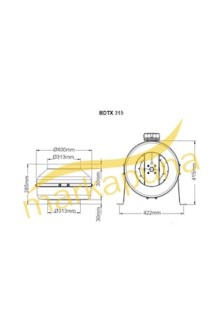 Bvn Bahçıvan Bdtx 315 A 31 Cm 1450 M³/H Yuvarlak Kanal Fanı