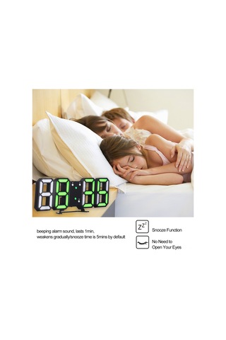 Springsun Led Dijital Duvar Saati, 3d Görünüm, Çok Fonksiyonlu, Usb Ve Düğme Pil Besleme, 6 Renk Seçeneği ÇOk Renkli