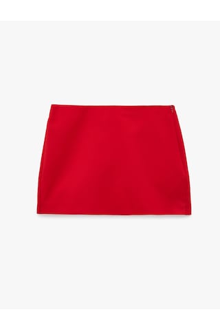 Koton Slim Fit Cepli Mini Şort Etek Kırmızı 7wak40027pw
