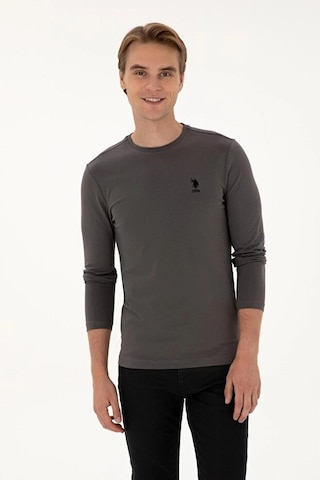 Us Polo Assn. U.s. Polo Assn. Erkek Uzun Kollu Basic Sweatshirt Rahat Günlük Stil Kombin Uyumlu Vr024gri