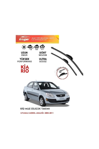 Kia Rio Muz Muz Silecek Takımı 1.3 1.4 1.5 Motor Araca Özel Aparat 2005 - 2011