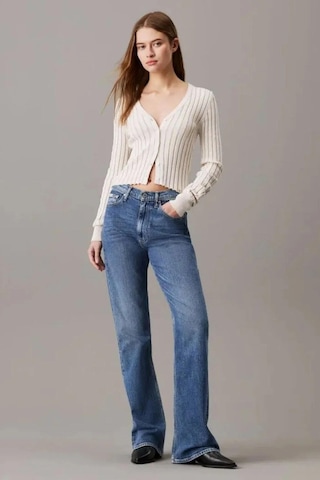 Calvin Klein Plated Sweater Cardı, Ybı Beyaz Kadın Hırka