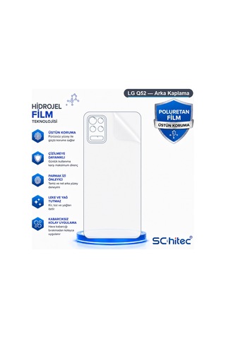 Schitec Lg Q52 Uyumlu Arka Yüzey Hidrojel Koruyucu Film 11724604