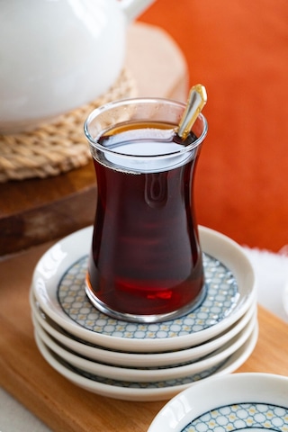 Bergama 6 Adet Porselen Çay Tabağı Çok Renkli