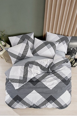 Mulberry Arven Nevresim Takımı Ranforce Çift Kişilik 200x220 Gri - Antrasit