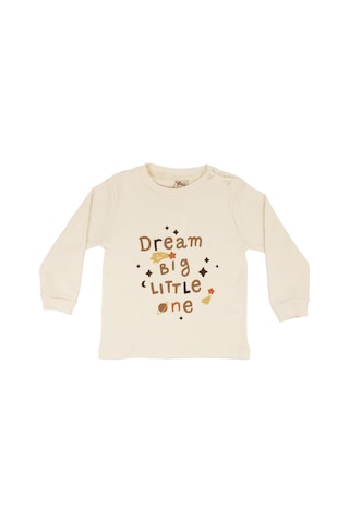 Bebegen Erkek Çocuk Ekru Dream Yıldızlı Baskılı Pijama Takımı Çok Renkli