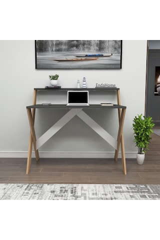 X Ayaklı Ders Çalışma Masası50x90 Cm Antrasit & Çam Antrasit - Ceviz
