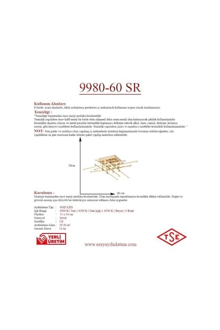 Eray Aydınlatma 9980-60 Sarı Led Avize Sarı