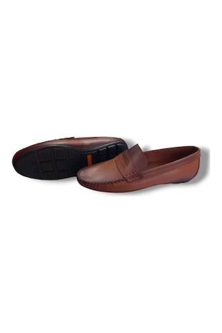 Growish Gr0174 Hakiki Deri Saraçlırok Model Erkek Loafer Ayakkabı Kahverengi