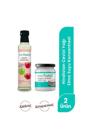 Wefood Organik Hindistan Cevizi Yağı 150 Ml + Wefood Organik Elma Suyu Konsantresi 340 Ml 8683347038138 Diğer