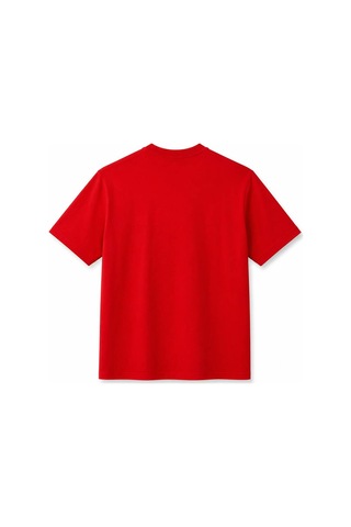 Hzr Wear Erkek Enjeksiyon Baskılı Basic Tişört Bisiklet Yaka Regular Fit %100 Pamuk Kırmızı
