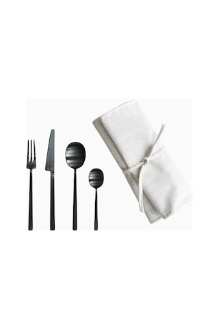 101 Copenhagen Kogei Cutlery 16 Parça Çatal Bıçak Kaşık Seti Siyah