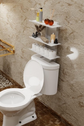 Risingmaber Beyaz Klozet Üstü Raf, Organizer Tuvalet Kağıtlık Ve Wc Tuvalet Banyo Düzenleyici Mt116b Diğer