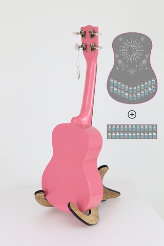 ukulele akor cetveli tablosu sticker etiketi BARİTON-TENOR-KONSE