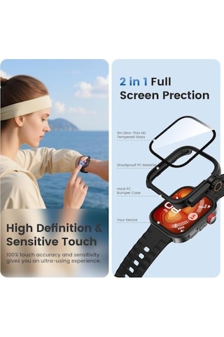 Watch Fit 4 Pro İçin 2 Si 1 Arada Sert Polikarbonat Kasa Koruyucu Dokunma Ve Netliği Etkilemeyen Darbelere Ve Çizilmeye Karşı Fit 4 Pro Ekran Koruyucu Kılıfı Siyah