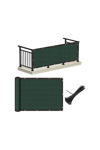 Elmpaly Ağır Hizmet Gizlilik Çiti 150gsm Rüzgar Ve Toz Geçirmez Mesh Örtü Yeşil 100x300cm
