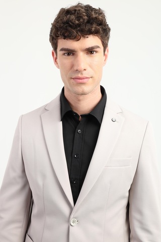 Dufy Bej Armür Desen Slim Fit Erkek Ceket-25966