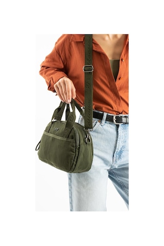 Kadın Omuz Çantası Elde Tutmalı Çapraz Askılı Postacı Bayan Çantası 20 27 Cm Astarlı Hafif Kumaş Yeşil