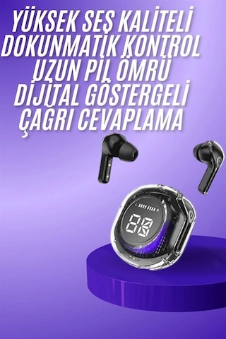 Yeni Nesil Bluetooth Kulaklık Dijital Göstergeli Dokunmatik 5.3 Kablosuz Belirtilmemiş
