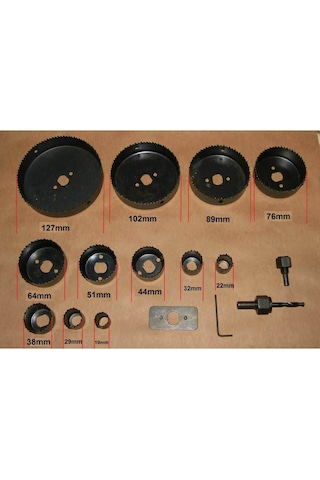 16 Parça Karbon Çelik-panç-delik Açma Testere Seti