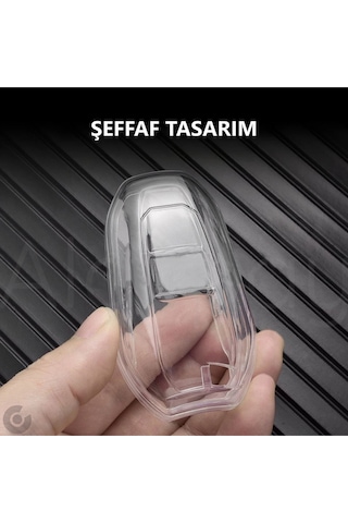 Peugeot 208 308 508 3008 5008 & Opel & Citroen & Toyota & Ds Şeffaf Tpu Anahtar Kılıfı Siyah
