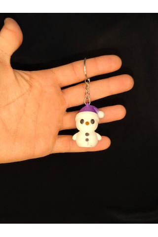 Mini Kardan Adam Anahtarlık Şık Minik Model Beyaz
