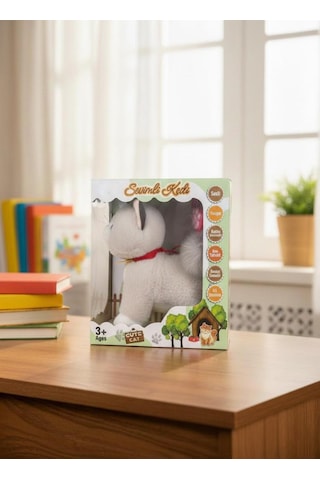 Sevimli Kedi Uzaktan Kumandalı Sesli Miyavlıyan Dil Çıkaran 5 Fonksiyonlu Oyuncak Peluş Hayvan Krem