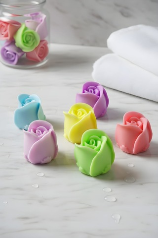 Sabun - Kokulu Süs Sabunu - Gül 6 Adet - Rengarenk - 5cm Beyaz sabun